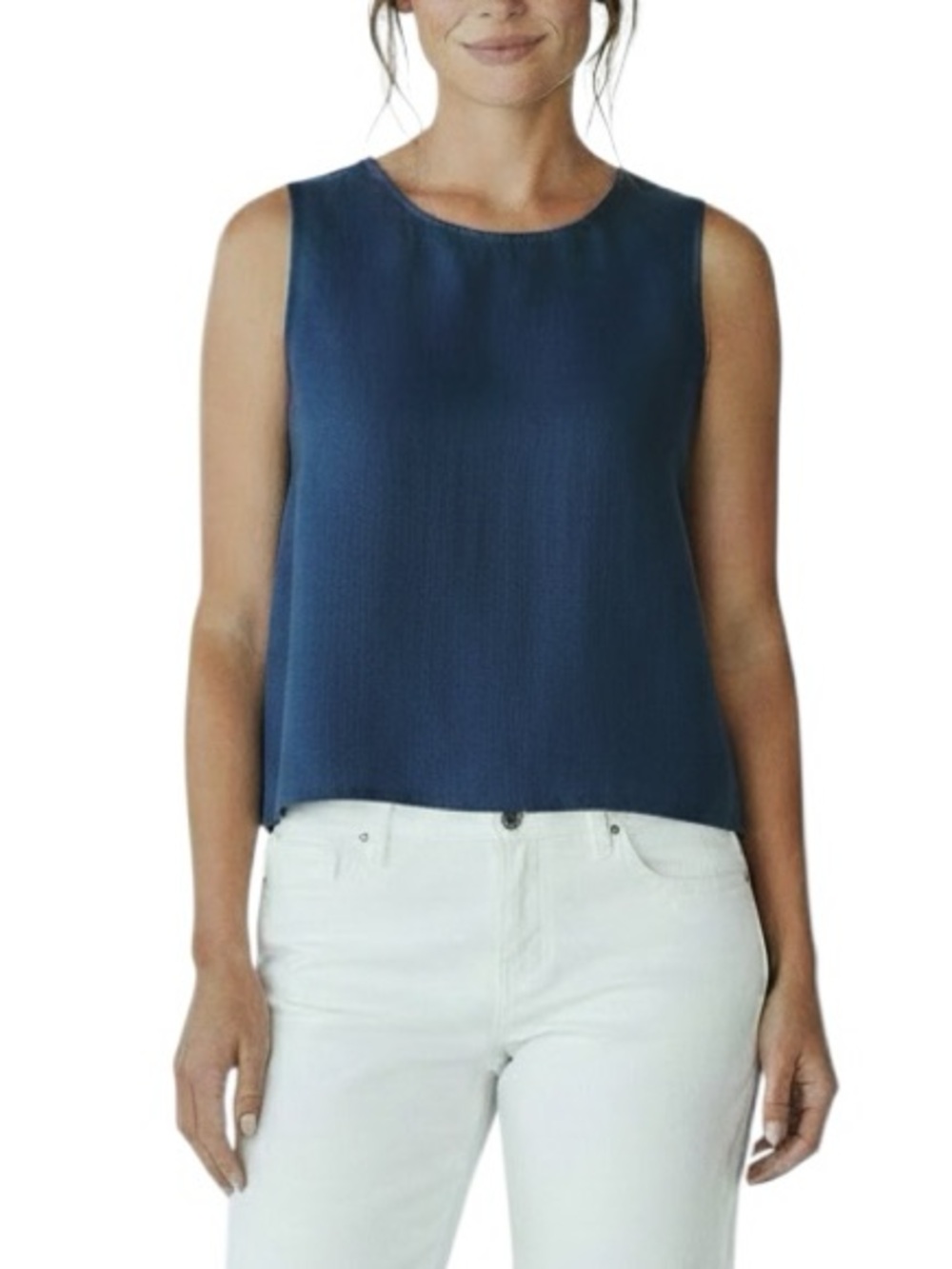 ELK linen sleeveless boxy fit tank top in blue size 4 like new condition